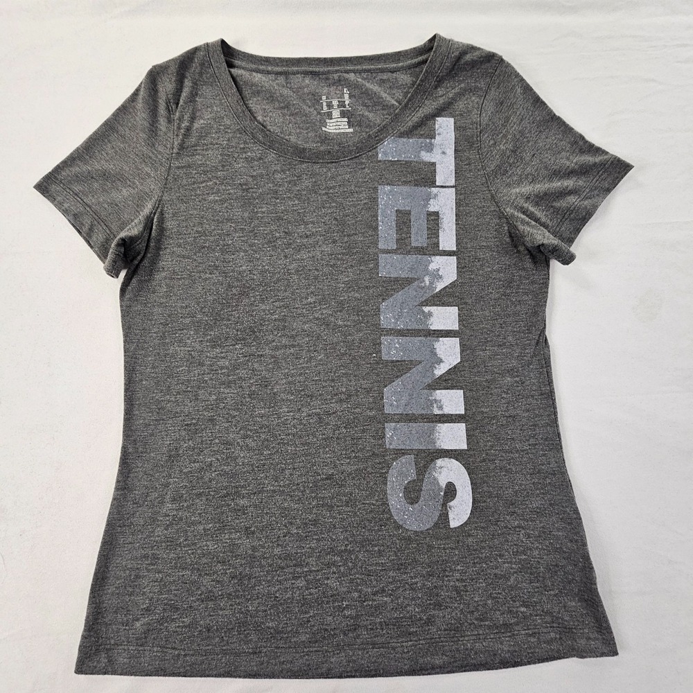 Wilson Tennis Gray Short Sleeve Performance T-Shirt Women's L